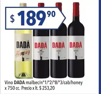 Hergo Dada Vino malbec/honey x 750cc oferta