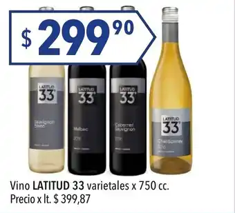 Hergo Latitud 33 Vino varietales x 750cc oferta
