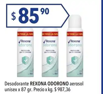 Hergo Rexona Odorono Desodorante aerosol unisex x 87gr oferta