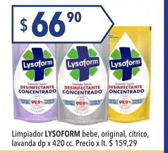 Hergo Lysoform Limpiador bebe, original, citrico, lavanda dp x 420cc oferta