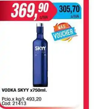 Maxiconsumo Skyy Vodka x750ml. oferta