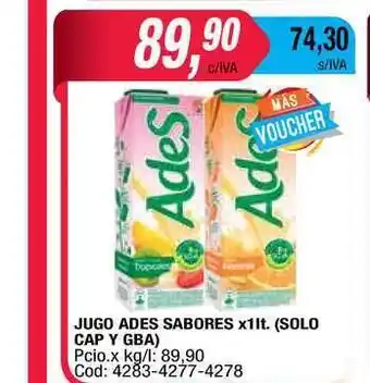 Maxiconsumo Ades Jugo Sabores x1lt. (solo Cap Y Gba) oferta