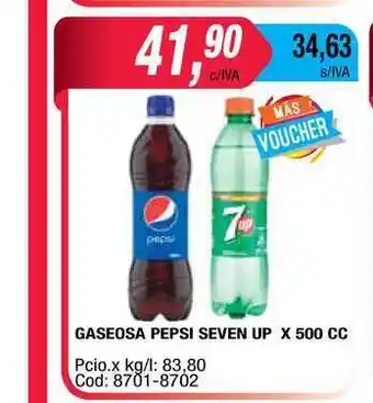 Maxiconsumo Pepsi Seven Up Gaseosa x500cc oferta
