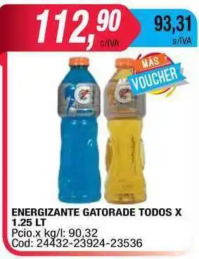 Maxiconsumo Gatorade Energizante Todos x 1.25Lt oferta