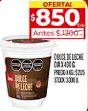 Supermercados DIA DULCE DE LECHE DIA X 400G oferta