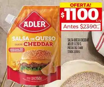 Supermercados DIA SALSA QUESO CHEDDAR ADLER X 250G oferta