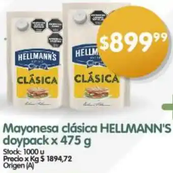 Supermercados Buenos Días Mayonesa clásica HELLMANN'S doypack x 475g oferta