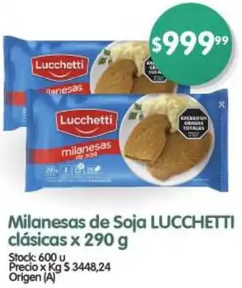 Supermercados Buenos Días Milanesas de Soja LUCCHETTI clásicas x 290g oferta