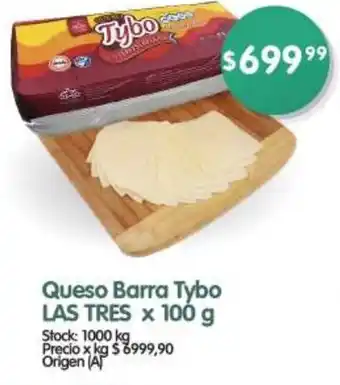 Supermercados Buenos Días Queso Barra Tybo LAS TRES X 100g oferta