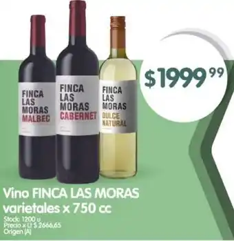 Supermercados Buenos Días Vino FINCA LAS MORAS varietales x 750cc oferta