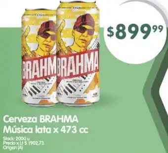 Supermercados Buenos Días Cerveza BRAHMA Música lata x 473cc oferta
