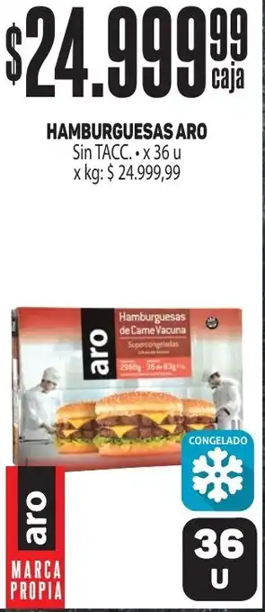 Makro HAMBURGUESAS ARO Sin TACC..x 36 u oferta
