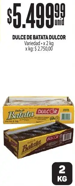 Makro DULCE DE BATATA DULCOR Variedad x 2kg oferta
