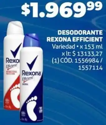 Makro DESODORANTE REXONA EFFICIENT Variedad x 153ml oferta