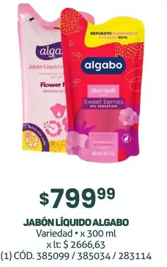 Makro JABÓN LÍQUIDO ALGABO Variedad x 300ml oferta