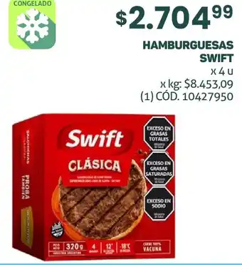 Makro HAMBURGUESAS SWIFT X 4U oferta