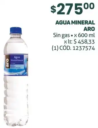 Makro AGUA MINERAL ARO Sin gas x 600ml oferta