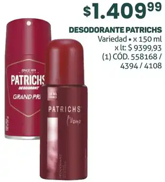 Makro DESODORANTE PATRICHS Variedad x 150ml oferta