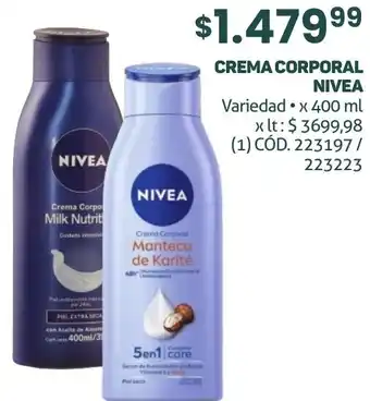 Makro CREMA CORPORAL NIVEA Variedad x 400ml oferta