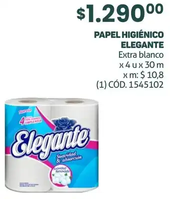 Makro PAPEL HIGIÉNICO ELEGANTE Extra blanco x 4 u x 30m oferta