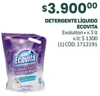 Makro DETERGENTE LÍQUIDO ECOVITA Evolution. x 3lt oferta