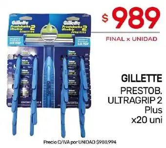 Nini Mayorista GILLETTE PRESTOB. ULTRAGRIP 2 Plus x 20 uni oferta
