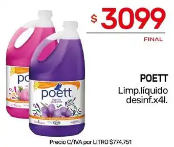 Nini Mayorista POETT Limp.líquido desinf. x 4L oferta