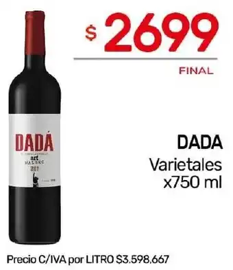 Nini Mayorista DADA Varietales x 750ml oferta