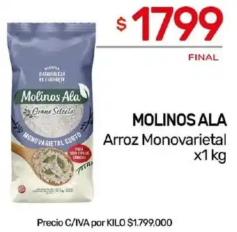 Nini Mayorista MOLINOS ALA Arroz Monovarietal x 1kg oferta