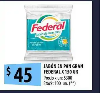 Punto Mayorista Jabón En Pan Gran Federal x 150gr oferta
