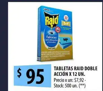 Punto Mayorista Tabletas Raid Doble Acción x 12un oferta