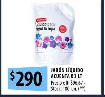 Punto Mayorista Jabón Líquido Acuenta x 3lt oferta