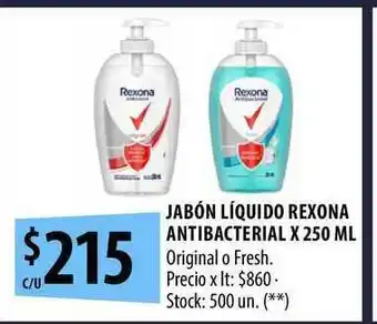 Punto Mayorista Jabón Líquido Rexona Antibacterial x 250ml oferta