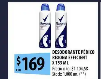 Punto Mayorista Desodorante Pédico Rexona Efficient x 153ml oferta