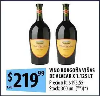 Punto Mayorista Vino Borgoña Viñas De Alvear x 1.125lt oferta