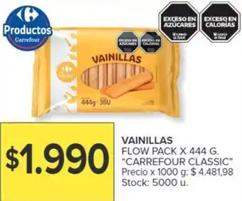 Carrefour VAINILLAS FLOW PACK X 444G oferta