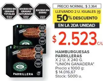 Carrefour HAMBURGUESAS PARRILLERAS X 2U X 240G oferta