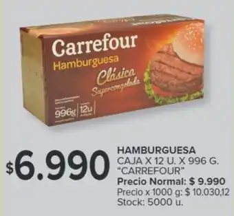 Carrefour CARREFOUR HAMBURGUESA CAJA X 12U X 996G oferta