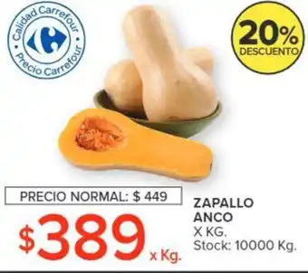 Carrefour ZAPALLO ANCO X KG oferta