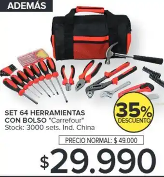 Carrefour SET 64 HERRAMIENTAS CON BOLSO oferta