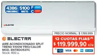 Carrefour ELECTRA AIRE ACONDICIONADO SPLIT TREND 5100W FRÍO/CALOR MOD. ENTRDO53TC oferta