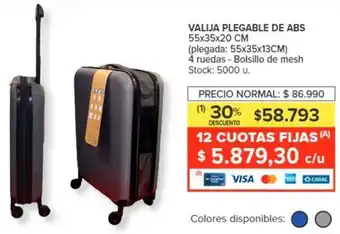 Carrefour VALIJA PLEGABLE DE ABS 55x35x20CM oferta