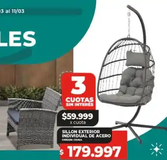 Supermayorista Vital SILLON EXTERIOR INDIVIDUAL DE ACERO oferta
