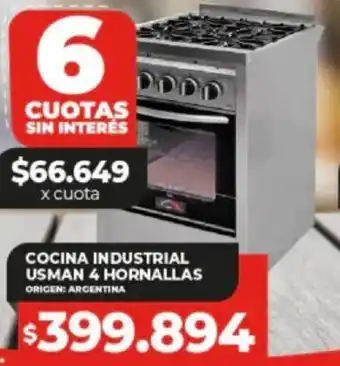 Supermayorista Vital COCINA INDUSTRIAL USMAN 4 HORNALLAS oferta