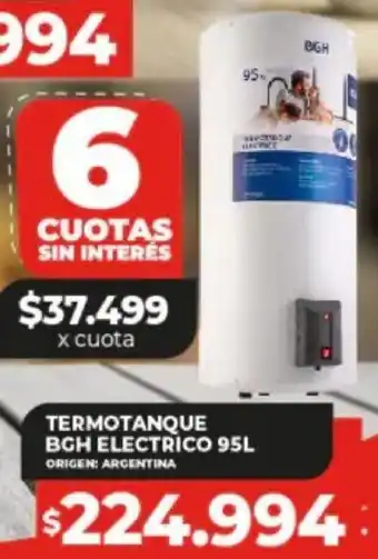 Supermayorista Vital TERMOTANQUE BGH ELECTRICO 95L oferta