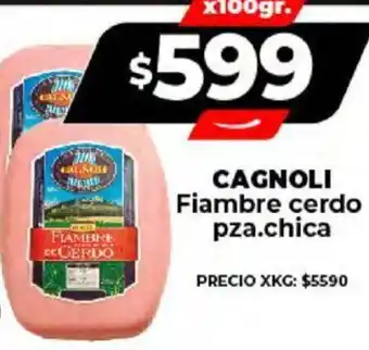 Supermayorista Vital CAGNOLI Fiambre cerdo pza.chica x 100gr oferta