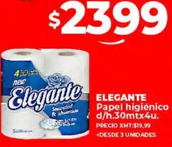 Supermayorista Vital ELEGANTE Papel higiénico d/h. 30mt x 4u oferta