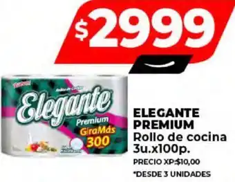 Supermayorista Vital ELEGANTE PREMIUM Rollo de cocina 3u x 100p oferta
