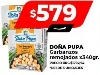 Supermayorista Vital DOÑA PUPA Garbanzos remojados x 340gr oferta