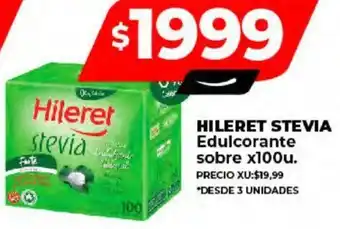 Supermayorista Vital HILERET STEVIA Edulcorante sobre x 100u oferta